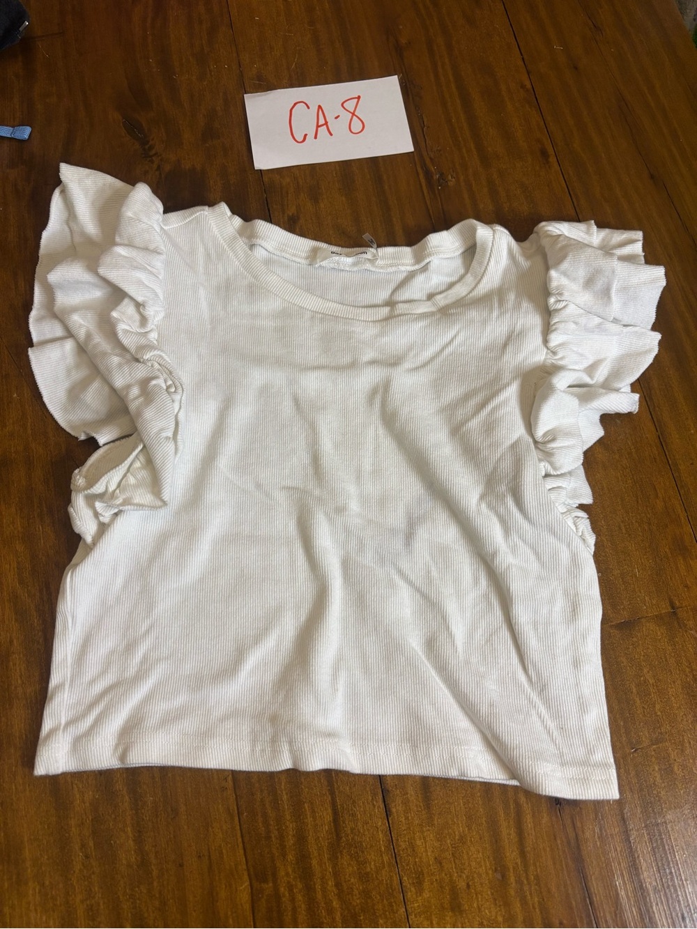 Women’s White Ruffle Sleeve Tank Top